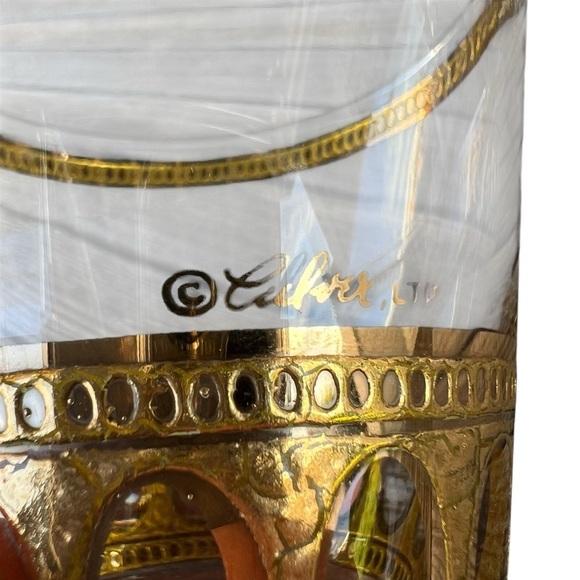 VTG 5-Piece Culver Antigua 22k Gold MCM Barware Old Fashioned Flare Crackle Oval - Picture 14 of 16